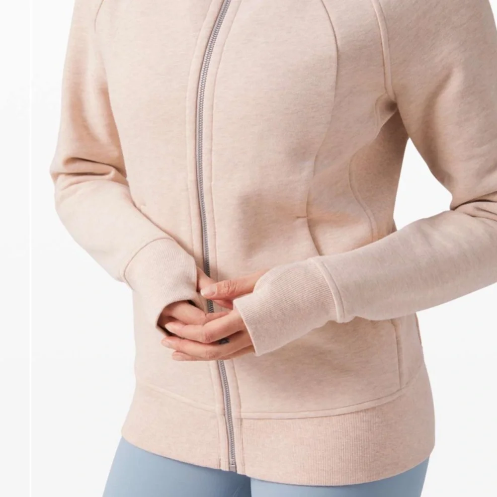 Lululemon Scuba Hoodie Light Cotton Fleece Full Zip Jacket Misty Pink 8 - Picture 2 of 14